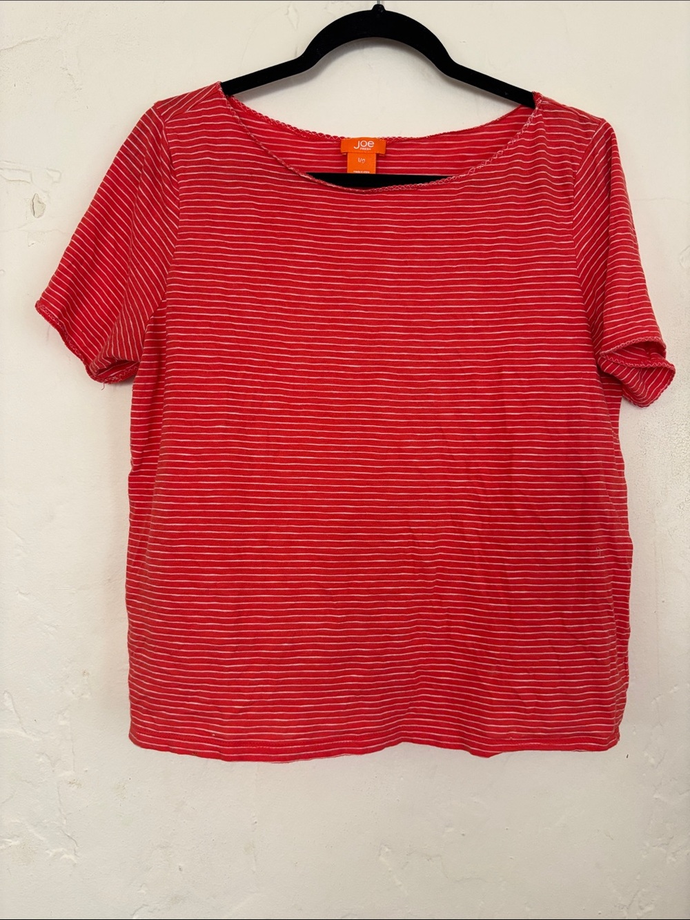 Joe Fresh Red & White Striped Short Sleeve Tee